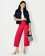 The Petite Side Zip Wide Leg Crop Pant in Twill carousel Product Image 3