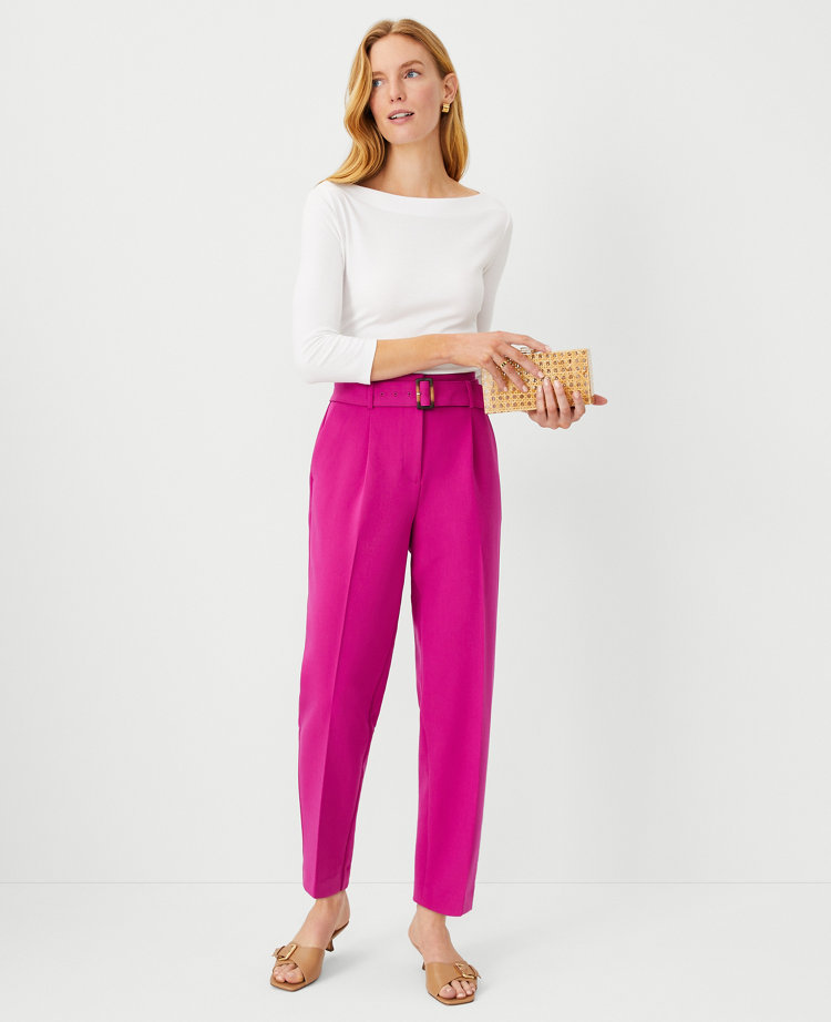 The Petite Belted Taper Pant