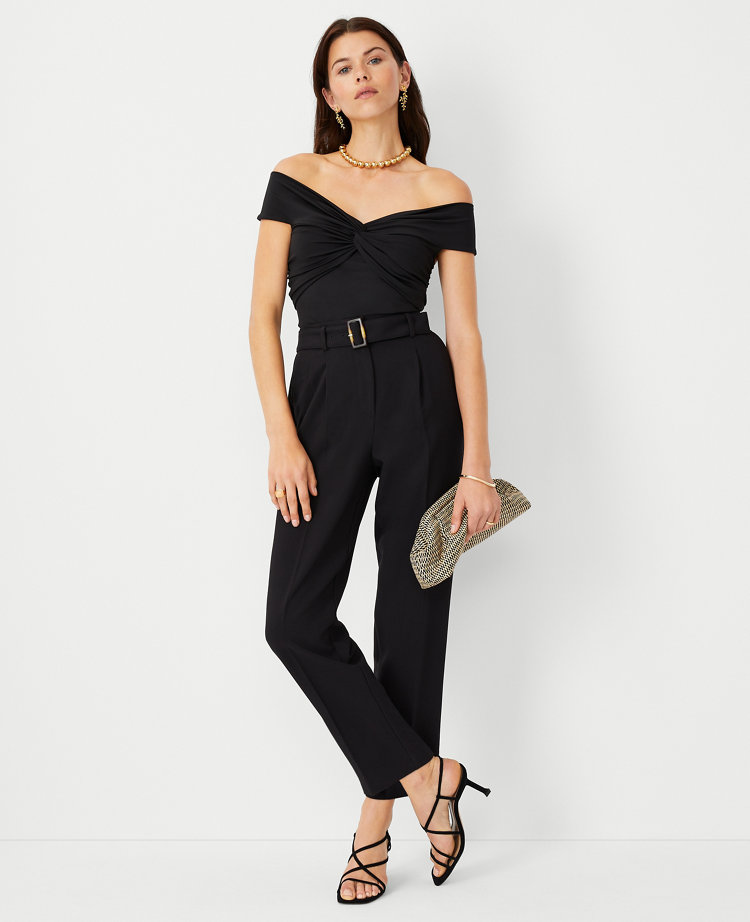 Ann Taylor The Petite Belted Taper Pant