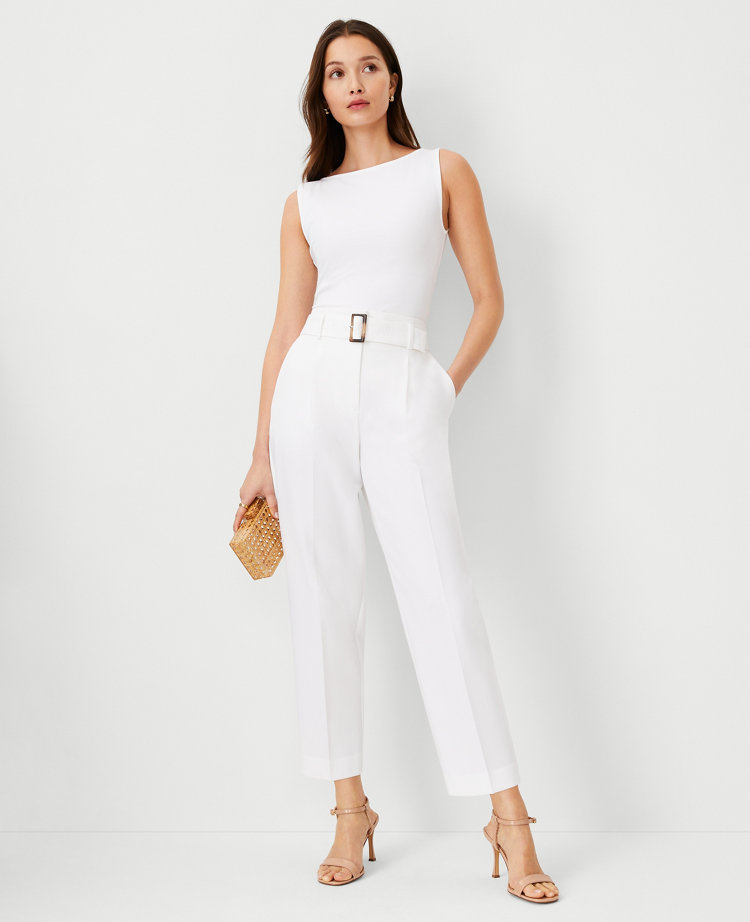 The Petite Belted Taper Pant