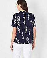 Petite Floral Ruffle Mock Neck Top carousel Product Image 2