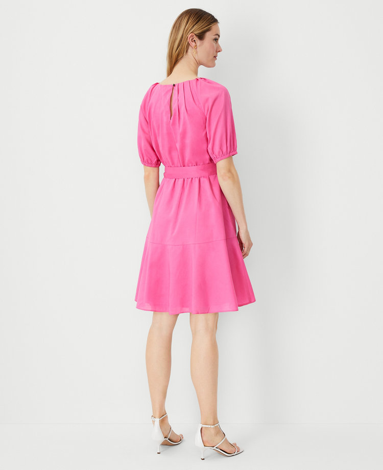 Pleated Flare Pocket Dress