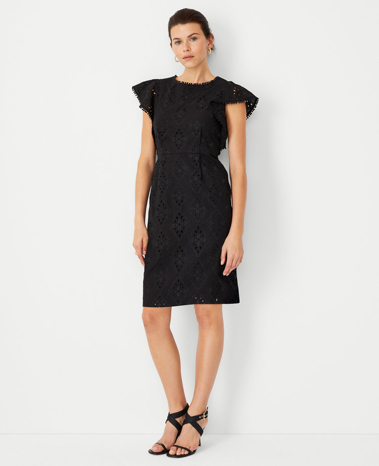 Eyelet flutter dress sale