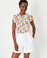 Floral Ruffle Sleeve Top carousel Product Image 3