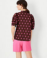 Dot Pintucked Puff Sleeve Popover carousel Product Image 2