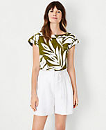 Palm Linen Blend Boatneck Top carousel Product Image 1
