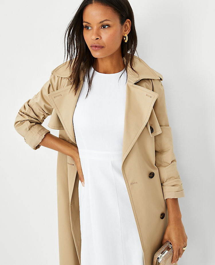 The Petite Crew Neck Flare Dress in Linen Blend