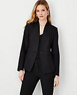 The Petite Cutaway Blazer in Linen Blend carousel Product Image 1