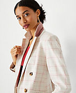 The Petite Tailored Double Breasted Blazer in Plaid carousel Product Image 3