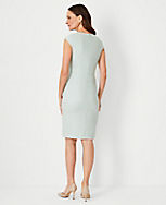 The Petite Scooped Square Neck Sheath Dress in Linen Blend carousel Product Image 2