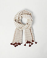 Shimmer Striped Tassel Scarf carousel Product Image 1