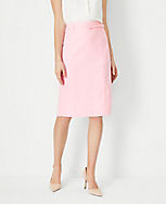 The Petite Belted Seamed Pencil Skirt in Linen Blend carousel Product Image 1