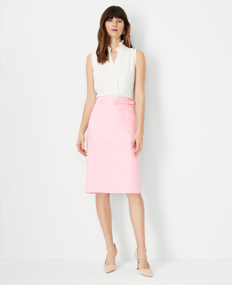 Pink linen outlet pencil skirt