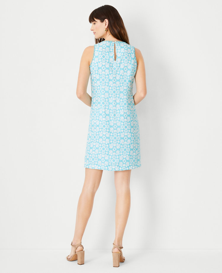 Petite Geo Linen Blend Shift Dress