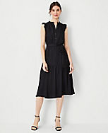 Tall Ruffle Belted Flare Dress carousel Product Image 1