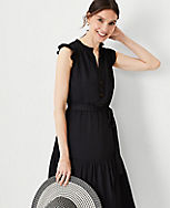 Tall Ruffle Belted Flare Dress carousel Product Image 3