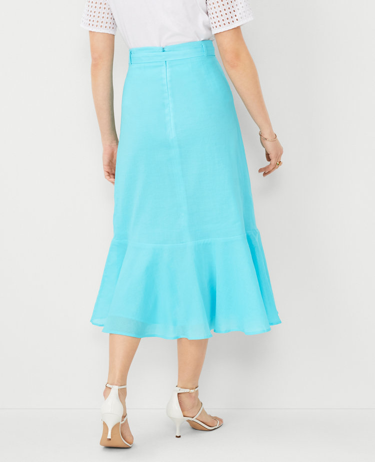 Petite ruffle outlet midi skirt