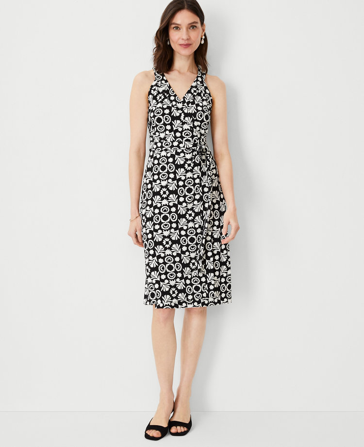 Seamed Split Neck Dress