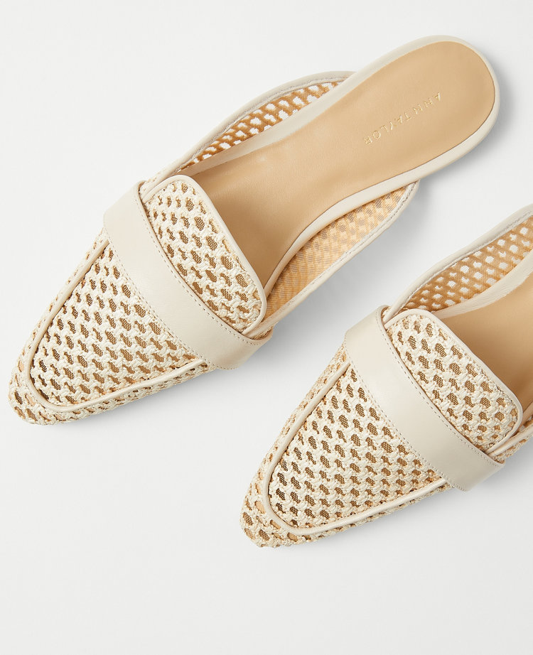 Woven Pointy Flat Mules