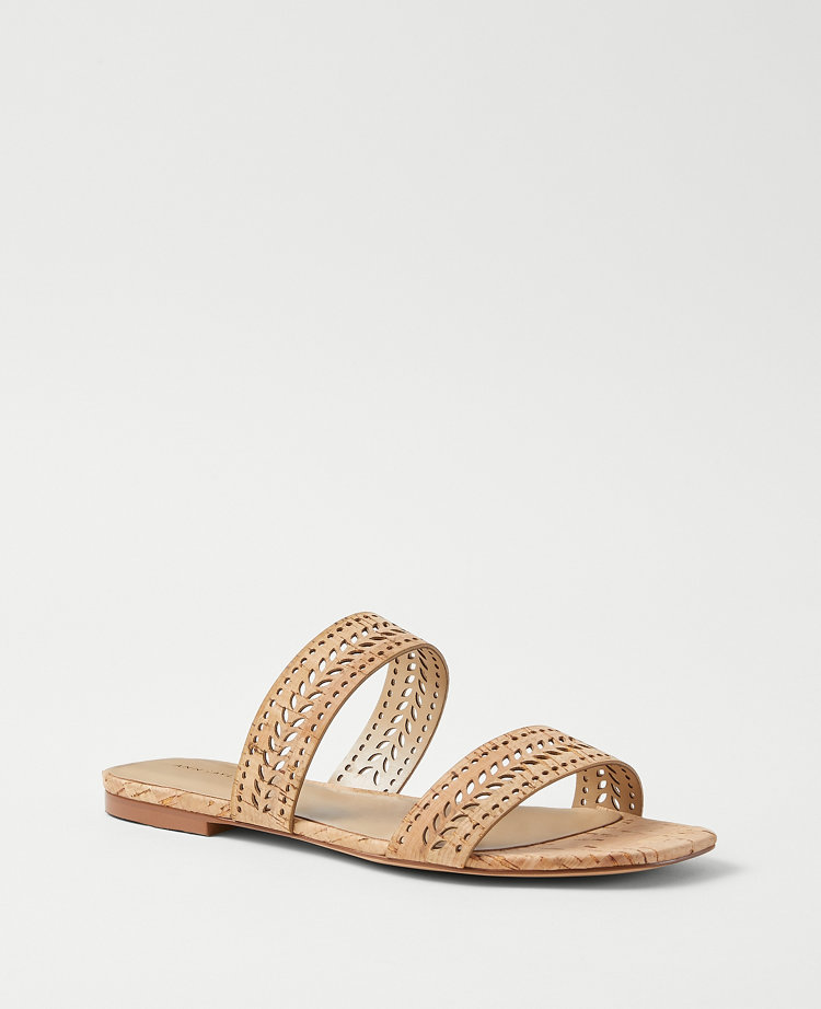 Perforated Cork Slide Sandals