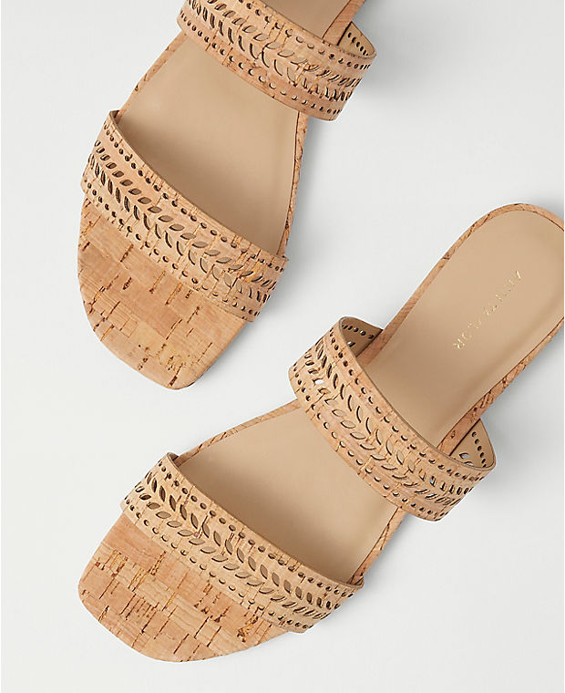 Perforated Cork Slide Sandals