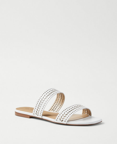 Perforated Leather Slide Sandals