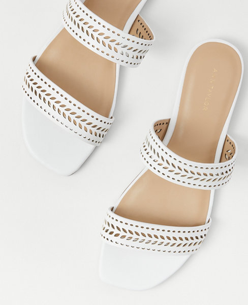 Perforated Leather Slide Sandals