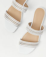 Perforated Leather Slide Sandals carousel Product Image 2