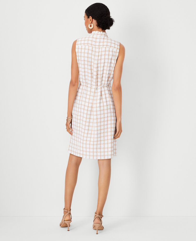 Plaid Sleeveless Shirtdress