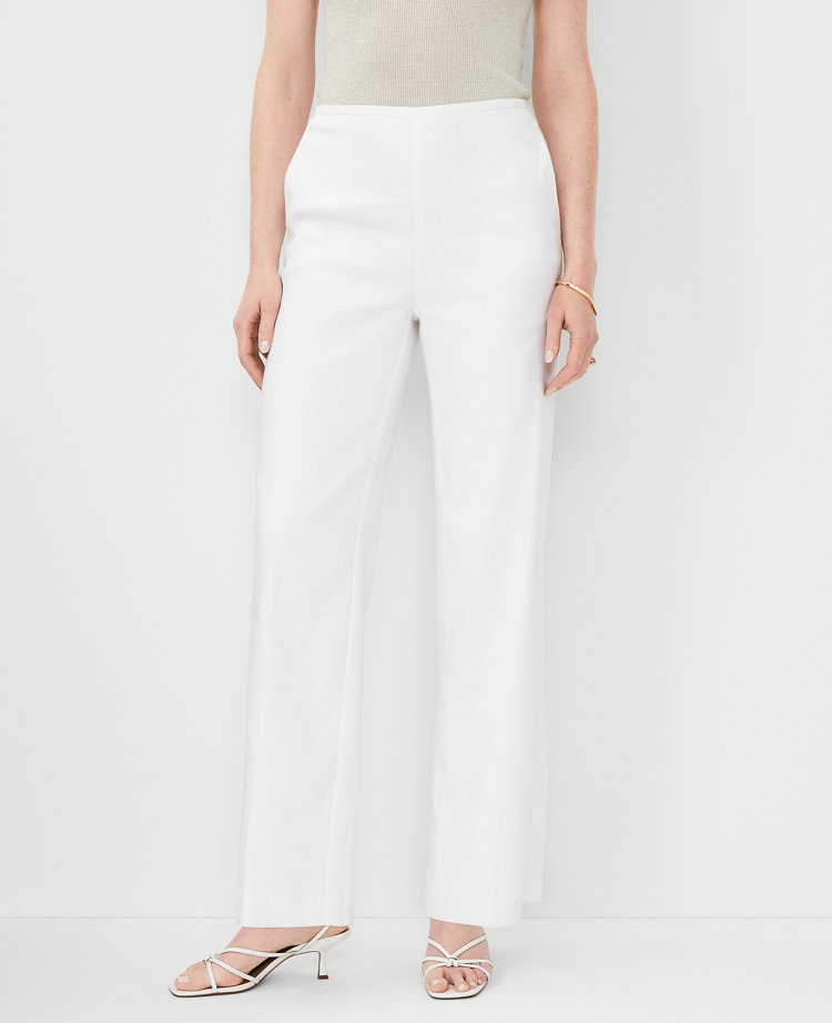 The Side Zip Straight Pant in Linen Blend - Curvy Fit