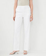 The Petite Side Zip Straight Pant in Linen Blend - Curvy Fit carousel Product Image 1