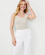 Petite Shimmer V-Neck Sweater Tank Top carousel Product Image 1