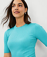 Petite Silky Ribbed Sweater Tee carousel Product Image 3