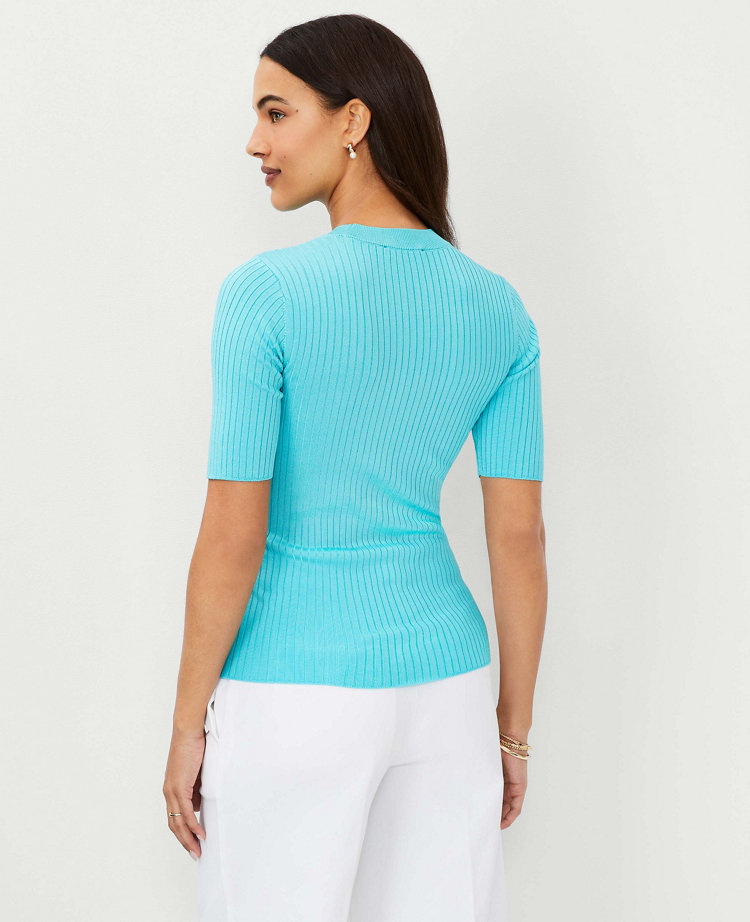 Petite Silky Ribbed Sweater Tee