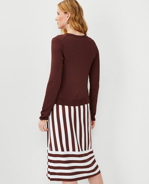 Petite Silky Ribbed Cropped Ann Cardigan
