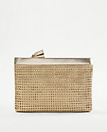 Metallic Woven Oversized Soft Clutch carousel Product Image 1
