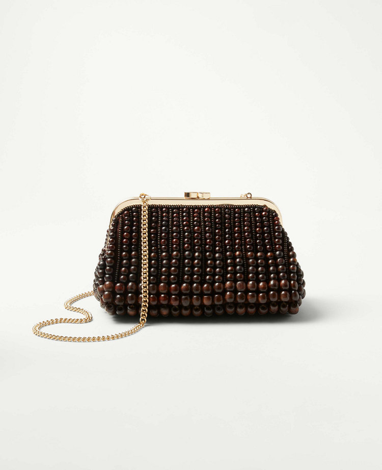 Wood Beaded Clutch