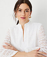 Floral Eyelet Tunic Top carousel Product Image 1