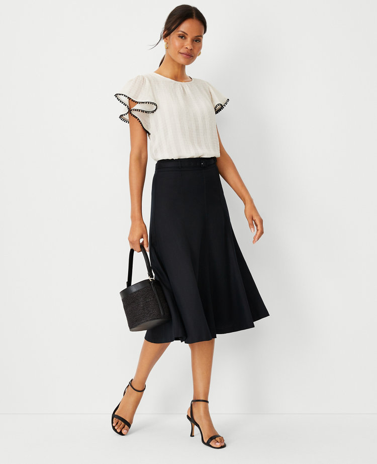 Women's Petite Belted A-Line Skirt main image 1