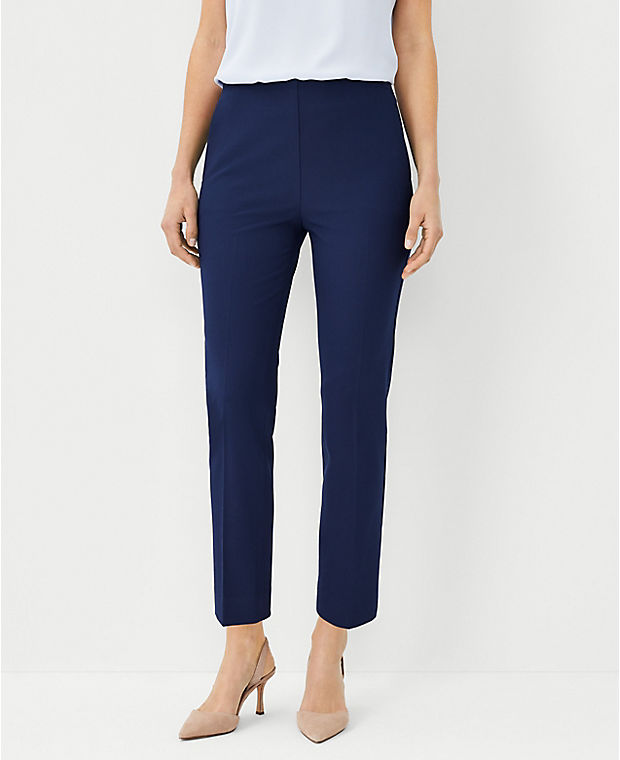 The Petite Side Zip Ankle Pant in Bi-Stretch - Curvy Fit