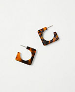 Tortoiseshell Print Squared Hoop Earrings carousel Product Image 1