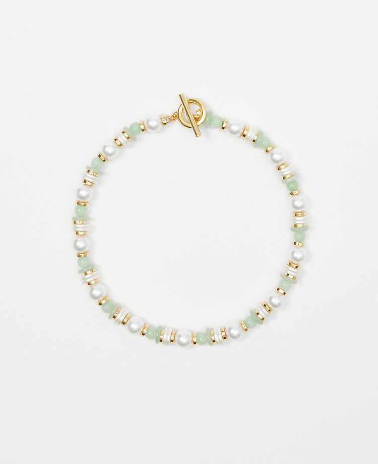 Pearlized Beaded Stacked Statement Necklace