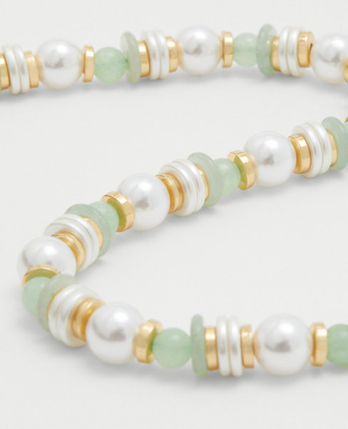 Pearlized Beaded Stacked Statement Necklace