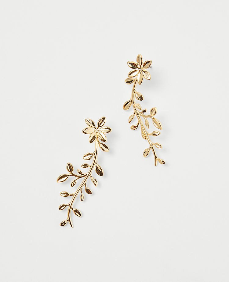 Metal Floral Statement Earrings