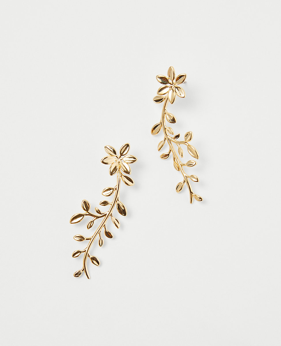 Metal Floral Statement Earrings