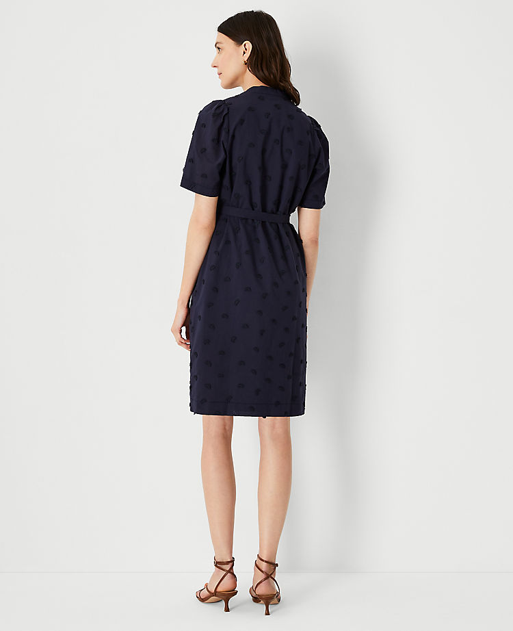 Petite Embroidered Belted Shift Dress