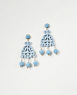 Floral Pom Pom Statement Earrings carousel Product Image 1