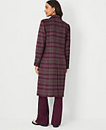 Plaid Wool Blend Tailored Chesterfield Coat carousel Product Image 2