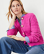 Petite Geo Stitch Sweater Jacket carousel Product Image 1