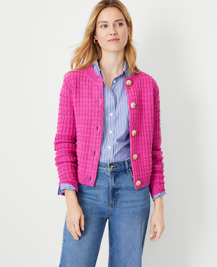 Petite Geo Stitch Sweater Jacket